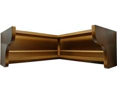 ETCE Mensola Angolare in Legno 60 cm x 60 cm | Scaffale Portaspezie Color Noce Rustico Country Cucina (Noce)
