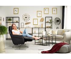 Scandico Poltrona Relax, Pelle, Nero/Nero, One Fits all