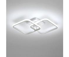 Seamoon Plafoniera LED Soffitto, 42W Bianco 2*LED Lampada LED Soffitto Quadrata in Alluminio, 220V, Temperatura Colore 6500K, per Illuminazione Interna, Telaio 160 * 30mm