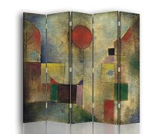 Legendarte - Paravento - Separè per Interni Palloncino Rosso - Paul Klee cm. 180x170 (5 x)