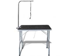 vidaXL Tavolo da Toelettatura e Tosatura per Cani Pieghevole con Ruote