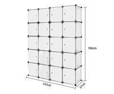 Armadio Armadietto Organizzatore Armadio Pieghevole Armadio impermeabile Armadio idrorepellente Mobiletto, abbigliamento Stoccaggio Cubo con nodo magnete giocattolo nido cubo bianco(20-cubo)