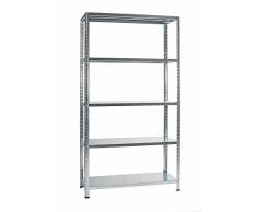 GRIMA SCAFFALE in METALLO a Bulloni in KIT con 5 Ripiani, Misure (cm): 100 x 40 h.187 Colore: BIANCO Portata Tot.: 400 Kg