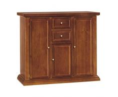 InHouse srls Credenza, Arte povera, in Legno massello e MDF con rifinitura in Noce Lucido - Mis. 100 x 40 x 88