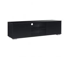 [en.casa] Mobile TV Mobile Soggiorno TV lowboard 34,5cm x 120cm x 40cm Nero Lucido