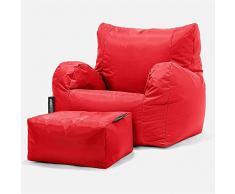 Big Bertha Original, Pouf Poltrona Sacco con poggiapiedi, Sedia, Rosso