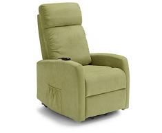 REDÒKASA Nuova Seattle PLUS poltrona relax alzapersona in tessuto con 2 motori, reclinabile e Posizione TV (Verde Adrenalina)