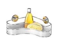 Wenko 20894100 - Ripiano da Doccia Milazzo, Montaggio a Parete con Ventose, 35 x 11,5 x 24 cm