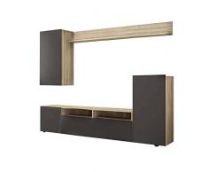 Milani Home s.r.l.s. Parete attrezzata Porta TV Soggiorno Moderna di Design 207x34x170 h