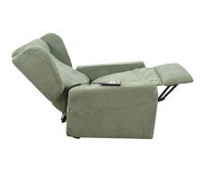 Salute Center Poltrona motorizzta Relax a Due Motori con 4 Ruote per Anziani e disabili Microfibra antimacchia sfoderabile Palermo4 (Verde)