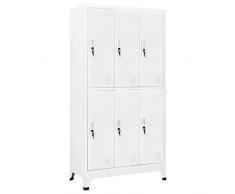 YITHOPI Armadietto,credenza soggiorno Armadio indipendente con ante Per il soggiorno, la camera da letto, lingresso, il corridoio, lufficio a Chiave con 6 Scomparti in Acciaio 90x45x180 cm