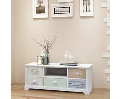 ZQQLVOO Mobiletto da Televisore,Credenza Multimediale Mobiletto Porta TV in Stile Francese in Legno Adatto per lufficio del soggiorno della camera da letto