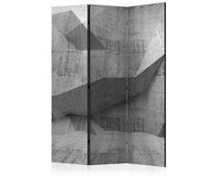 murando Paravento 3D Ottico 135x172 cm Stampa bilaterale su Tela in TNT 100% Non Trasparente Parete Divisoria Interno Separatore Stanza Pieghevole Decorazioni Grigio a-B-0057-z-b