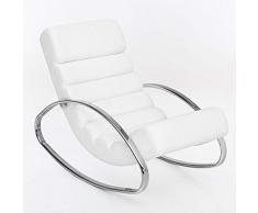 Wohnling rilassante poltrona TV bianco rilassante Sedia design Sedia a dondolo sedia moderna Pulendo