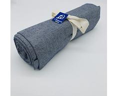 LEMPORIO_CASA Copridivano Telo Arredo Tinta Unita Tela Robusta Grossa in Cotone di Panama 160X260-260x280-360x280 Misure Maxi Lenzuolo Copritutto Cotone Granfoulard Made Italy (BLU, 260X280)
