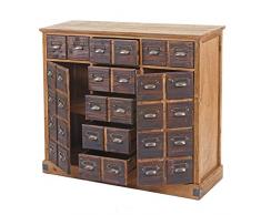 Mendler Credenza cassettiera Farmacia Stile Vintage HWC-F33 Legno Pino Massiccio