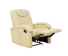 Cribel DISA a Poltrona Relax, Ecopelle, Beige