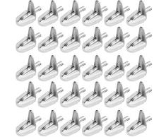 30 Pezzi Supporti Mensole Vetro Reggipiano Supporto Ripiani Armadio 3mm Supporto Mensole per Mensole Libreria Scaffale Tavolo e Angolo Sedia