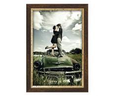 FAR Cornice Portafoto Colbert 25 mm 70x100 cm Arte Povera in Legno Noce/Oro