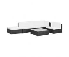 Tidyard- Set Divano da Giardino, Set di mobili da Giardino 16 pz in Polyrattan Nero