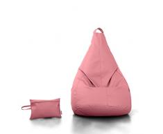 Avalon Pouf Poltrona Sacco Pera in Finta pelle di Dim. 70x130cm Made in Italy + Pochette Omaggio Colore Rosa