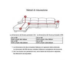 YAOJP Tutto Incluso Copridivano Elastico 1/2/3/4 Posti Copridivani con Una Fodera per Cuscino e Striscia di Schiuma Antiscivolo (L Divano Sagomato È Necessario Acquistare 2 Pezzi),A,2Seater145~185cm