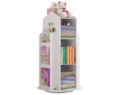YHRJ Librerie per Bambini songmics Scaffale per Bambini Girevole per La Casa, Scaffale per Giocattoli da Terra per Asilo Nido, Scaffale A Forma di Piccola Casa, Facile Installazione (Color : Bianca)