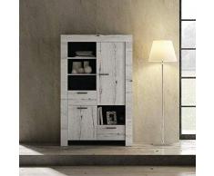 Arredocasagmb.it Mobile Contenitore Rovere Bianco credenza 2 Ante 2 cassetti Moderno Rustico Country Legno venato Legend 12 (Rovere Neve)
