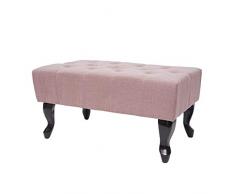 Mendler Pouf poggiapiedi ottomano stile vittoriano Chesterfield tessuto rosa