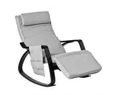 SoBuy® Anti-scivolo,poltrona a dondolo,poltrona relax,Sedia sdraio,con Organizer da appendere,grigio, FST20-HG, IT