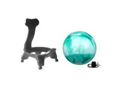 Wly&home Balance Ball Chair, Stability Ball Desk Chair con 55 cm Yoga Ball Sedia ergonomica per la casa e la scrivania da Ufficio 4 Colori,Verde