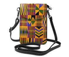 Autunno Foglie Di Acero Mobile Portafoglio, Pelle Crossbody Flap Bag Piccolo Crossbody Borsa A Tracolla Borsa Donna Portafoglio, Motivo etnico africano., Taglia unica