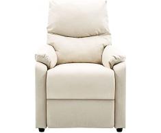 vidaXL Poltrona Elettrica TV Reclinabile Crema in Tessuto