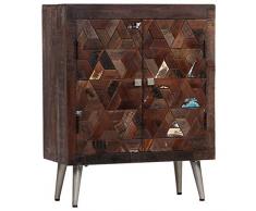 vidaXL Legno Massello di Recupero Credenza 60x30x76 cm Madia Comò Mobile