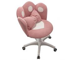 XIaoHESHop Sedia da ufficio ergonomica Forma ad artiglio Tessuto di velluto Sedie da scrivania Sedia Vanity con ruote,Sedia operativa girevole per donne, ragazze