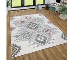 Tappeto Soggiorno Pila Corta Modello Geometrico Skandi Boho Stile Moderno, Dimensione:120x170 cm, Colore:Multicolore