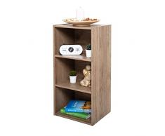 Iris Ohyama, Libreria media a 3 livelli/scaffalatura in legno/libreria a cubo/armadio per libri/armadio con ripiani, Modulare,Design, Ufficio, Casa - Module Shelf - MDB-3 - Cenere marrone