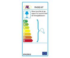 Reality Leuchten R4302-87 Lampada A Piantana, E27, Calotta Bianca, Asta Colore Titanio, Metallo, ‎‎Titanio/Bianco, 180 x 28 x 28 cm