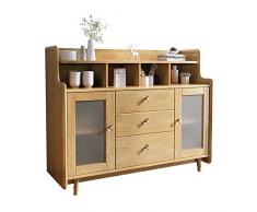JTRHD Credenza Credenza Server a Buffet in Legno massello Armadio di stoccaggio Cucina Ristorante Laterale Armadio di stoccaggio Bar Piedi in Legno massello per Sala da Pranzo, Soggiorno
