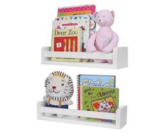 Halcent Mensole da Muro Scaffale Libreria Mensole Cameretta Bambini Mensola Doccia Cucina Mensole Legno Bianche