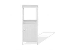 Rebecca Mobili Mobile Bagno, Armadietto A Colonna Da Cucina, 1 Ripiano 1 Anta, Mdf, Bianco, Moderno, Igienico Salvaspazio - Misure: 92 x 40 x 30 cm (HxLxP) - Art. RE6680