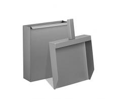 Relaxdays Vaschetta e Pala per la Cenere, Pulizia Camino, Stufa, Barbecue, Carbone, HLP: 35,5x23x9 cm, Acciaio, Grigio