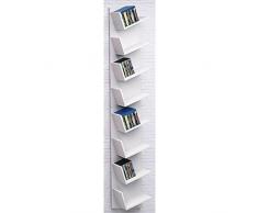 FastDirect Srl Scaffale Scala Scaltta Multiusi Libreria divisorio CD 8 Ripiani in legno da Parete Angolare Mensola salotto Ufficio Studio Bianco Griggio Carico Massimo 33 x 180cm (Griggio)