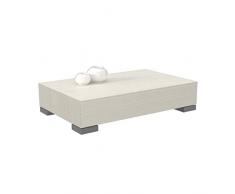 VE.CA-ITALY TAVOLINO BASSO SALOTTO MILTON 80X50 CM IN LEGNO CON PIEDINI, DIVERSE FINITURE ARREDO SOGGIORNO, DESIGN 100% MADE IN ITALY (Piedino basso, Bianco larice)