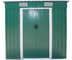 CASETTA BOX in Lamiera VERDE 121X194X184H cm PAPILLON per attrezzi da giardino