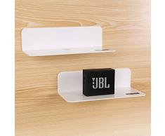 OAPRIRE Mensole da Muro Bianche in Acrilico 2 Pezzi - Espandi Facilmente Lo Spazio Della Parete - 23cm Mensola Adesiva da Muro per Cameretta, Bagno, Cucina, Salotto, Con Fermacavi