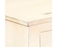 vidaXL Credenza Massiccia con 3 Vani Chiusi 3 Cassetti Stile Anticato Resistente Robusta Buffet Madia Mobile da Cucina Bianca Legno Massello di Mango