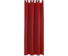Bestlivings, tenda decorativa oscurante, con passanti, in micro raso, Tessuto, Rot - Salsa, 140x145cm