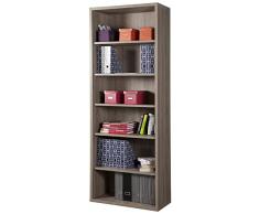 Composad | Libreria Alta della Linea DISEGNO Con 5 Ripiani Regolabili, Libreria Scaffale Moderna, Dimensioni (LxAxP) 81,60x217,50x35,70 cm Rovere Sonoma, Soggiorno, Studio, Ufficio, Made in Italy