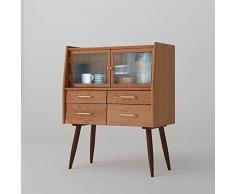 GPAIHOMRY Madia Buffet, Mobile Bar Moderno Doppia Ante Vetro, Legno Ciliegio, Marrone Chiaro